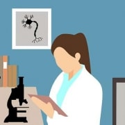 Vrouwelijke arts met microscoop - Gezondheidszorg | Groen Rechts