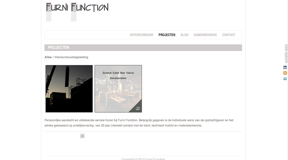 Website FurniFunction Interieurbouw en projectbegeleiding